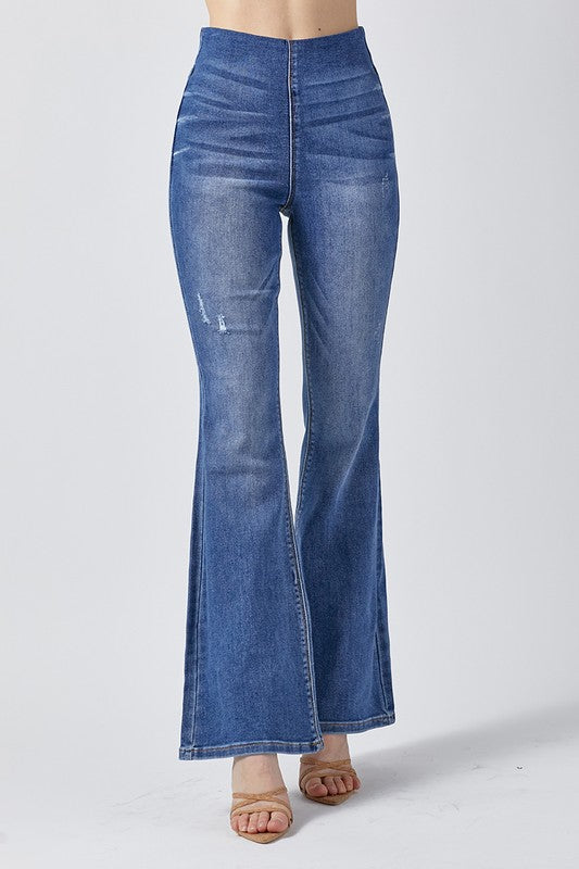 High Rise Risen Pull On Jeans
