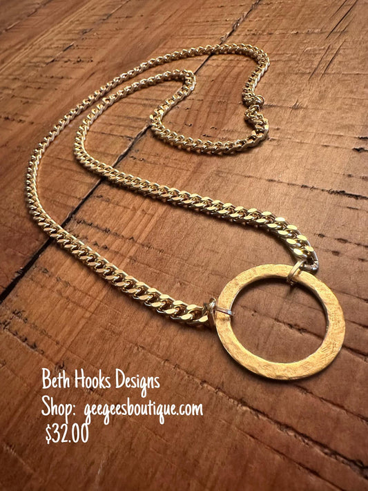 BHD Antique Gold Longline Necklace