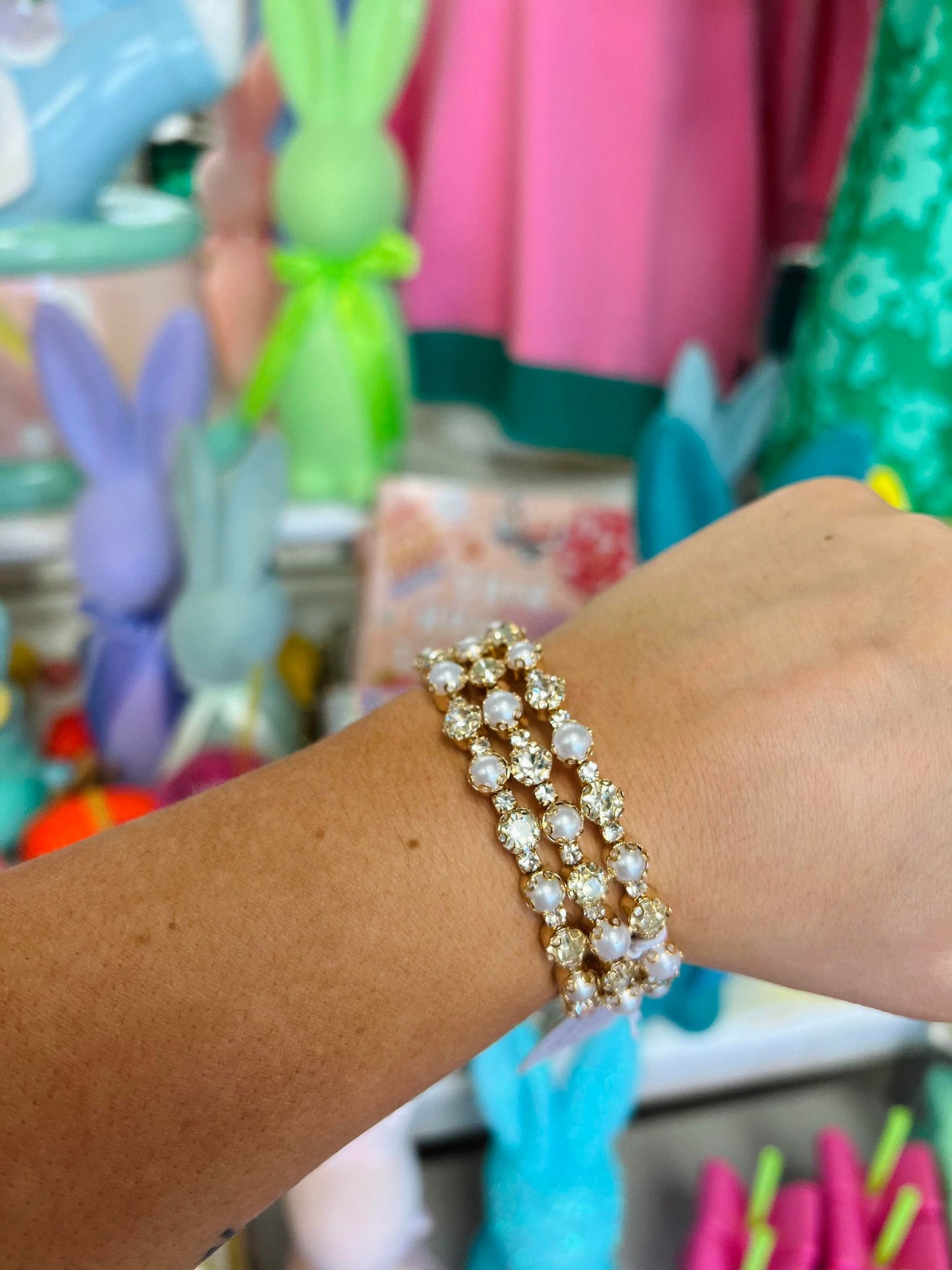 Pearls And Diamonds Cuff Bracelet