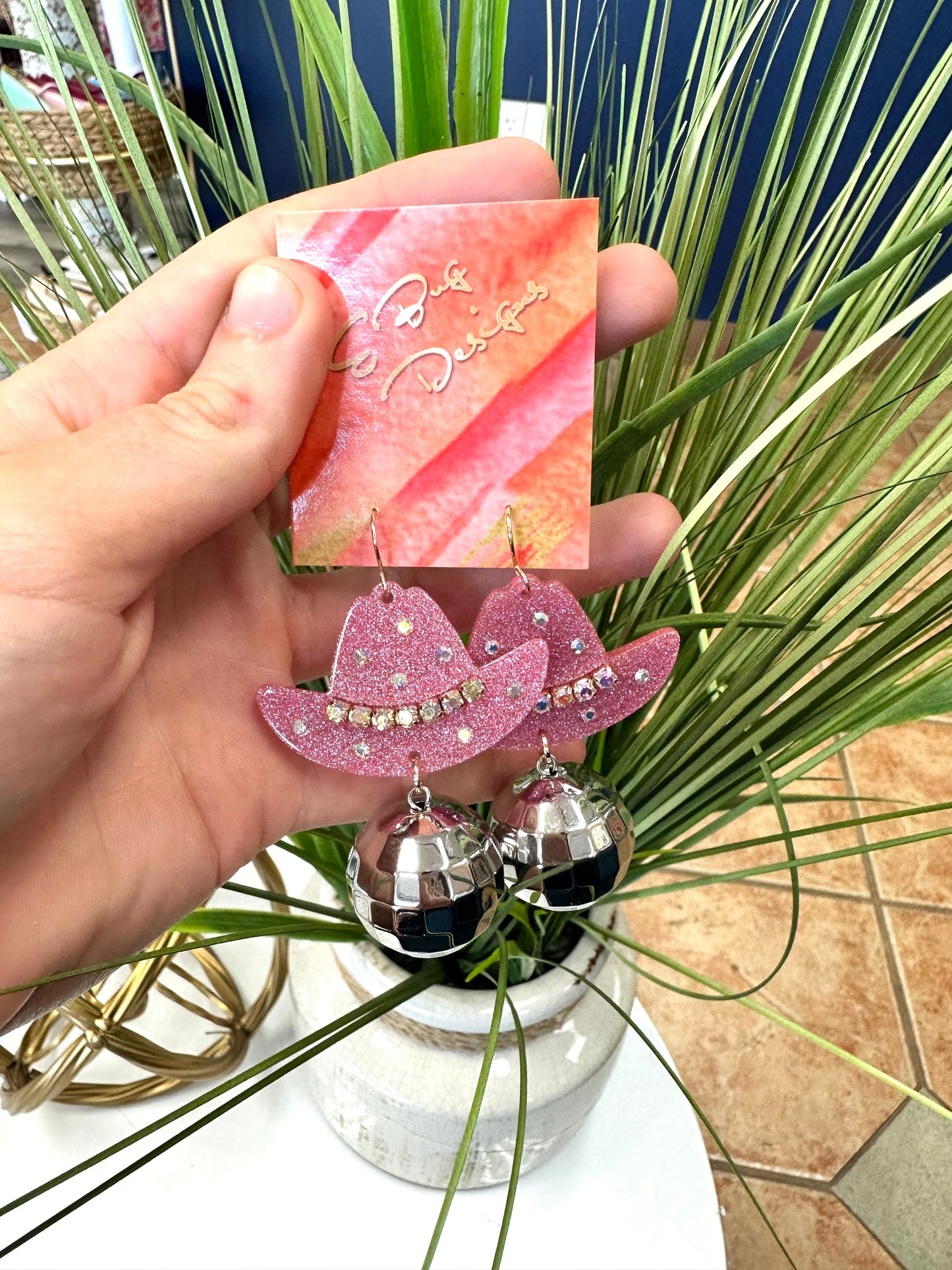 Nashville Gal Disco Ball Dangle Earrings