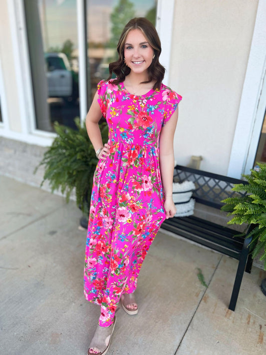 Kimberly Floral Jersey Maxi Dress
