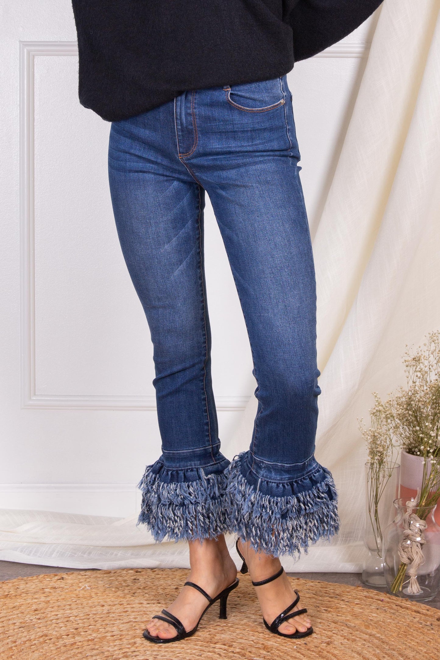 Before You Stretch Bottom Fringe Jeans