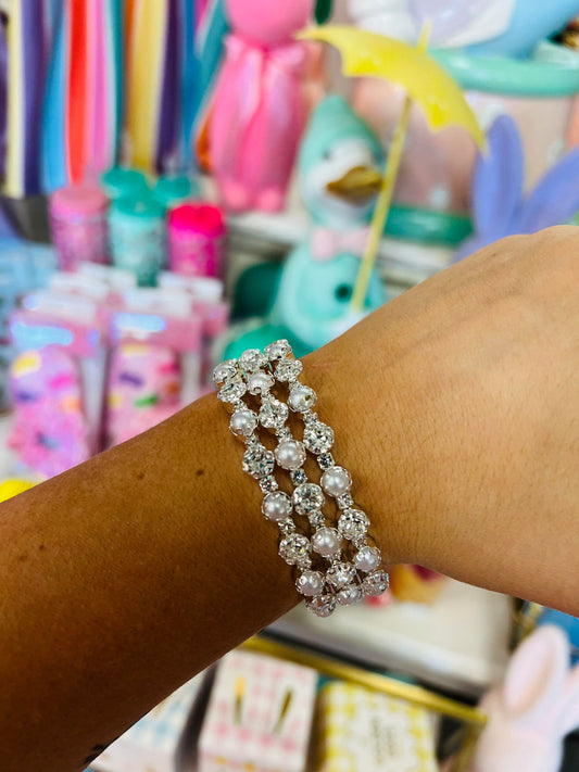 Pearls And Diamonds Cuff Bracelet