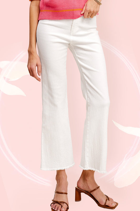 Soft Washed Stretchy Cropped High Rise Pants