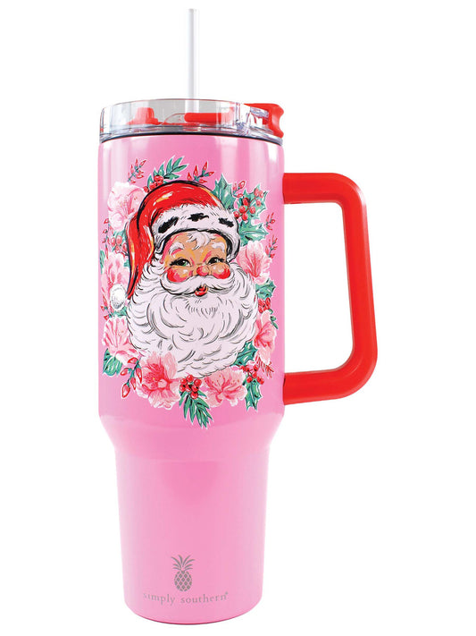 Simply Southern Holliday Santa Pink Tumbler