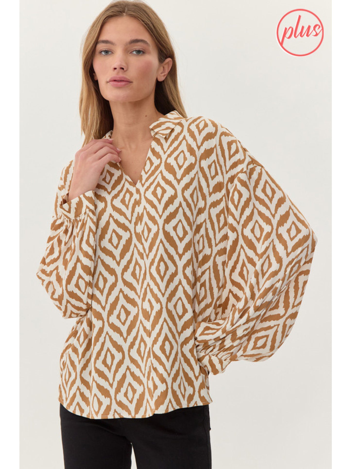 Curvy Darlene Printed Shirt