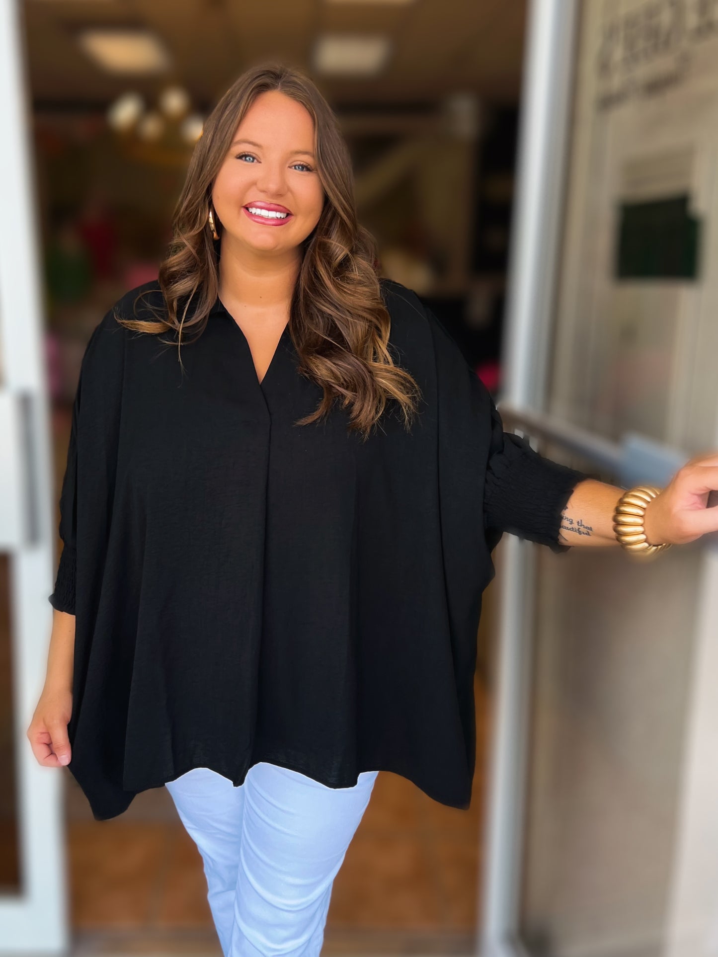 Curvy Valerie V Neck Oversized Top