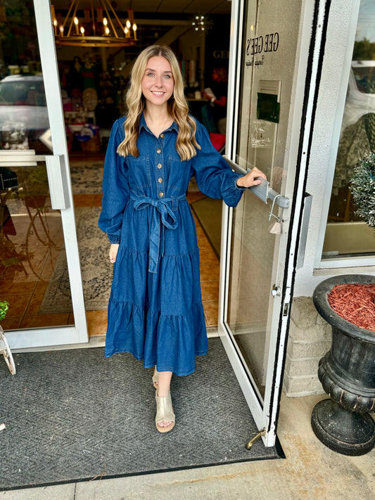 Dreaming Of Denim Midi Dress