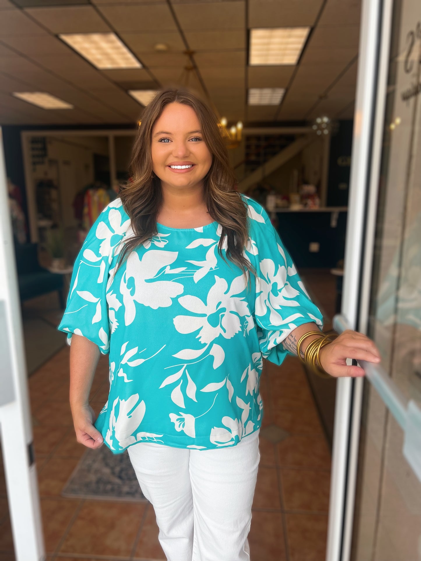 Curvy Floral Print top