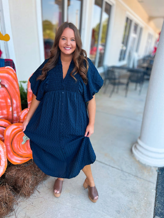 Curvy Catherine Linen Feels Midi Dress