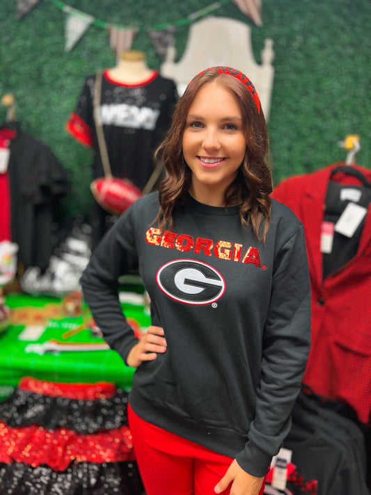 Georgia Sequined Bulldogs Sweatshirt