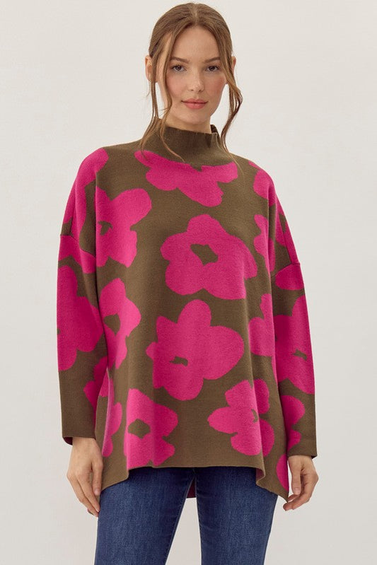 Flower Power Knitted Sweater