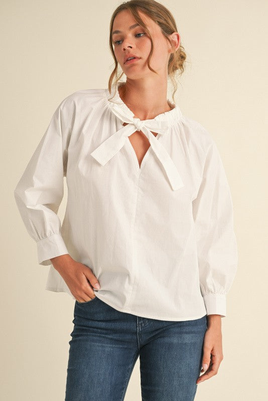 Caroline Cotton Poplin Sleeves Top