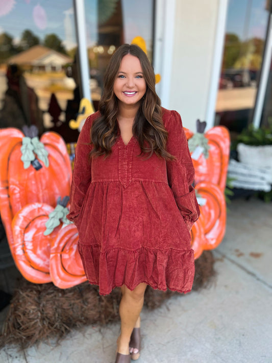 Curvy Cassidy Corduroy Mini Dress