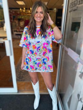 It's All About Me Sparkly Tunic Dress