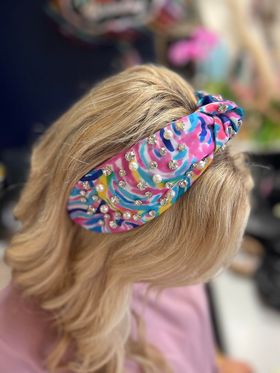 Lily Print Stud Headband
