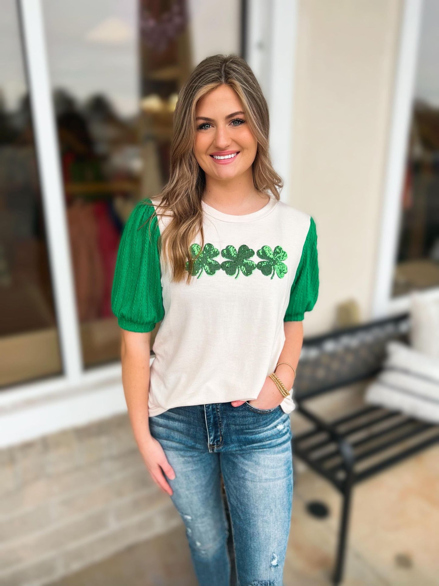 Three Is A Lucky Charm St. Pattys Top