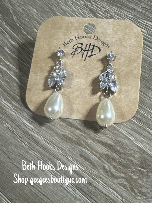 BHD Razzle Bedazzle Pearl Drop Earrings