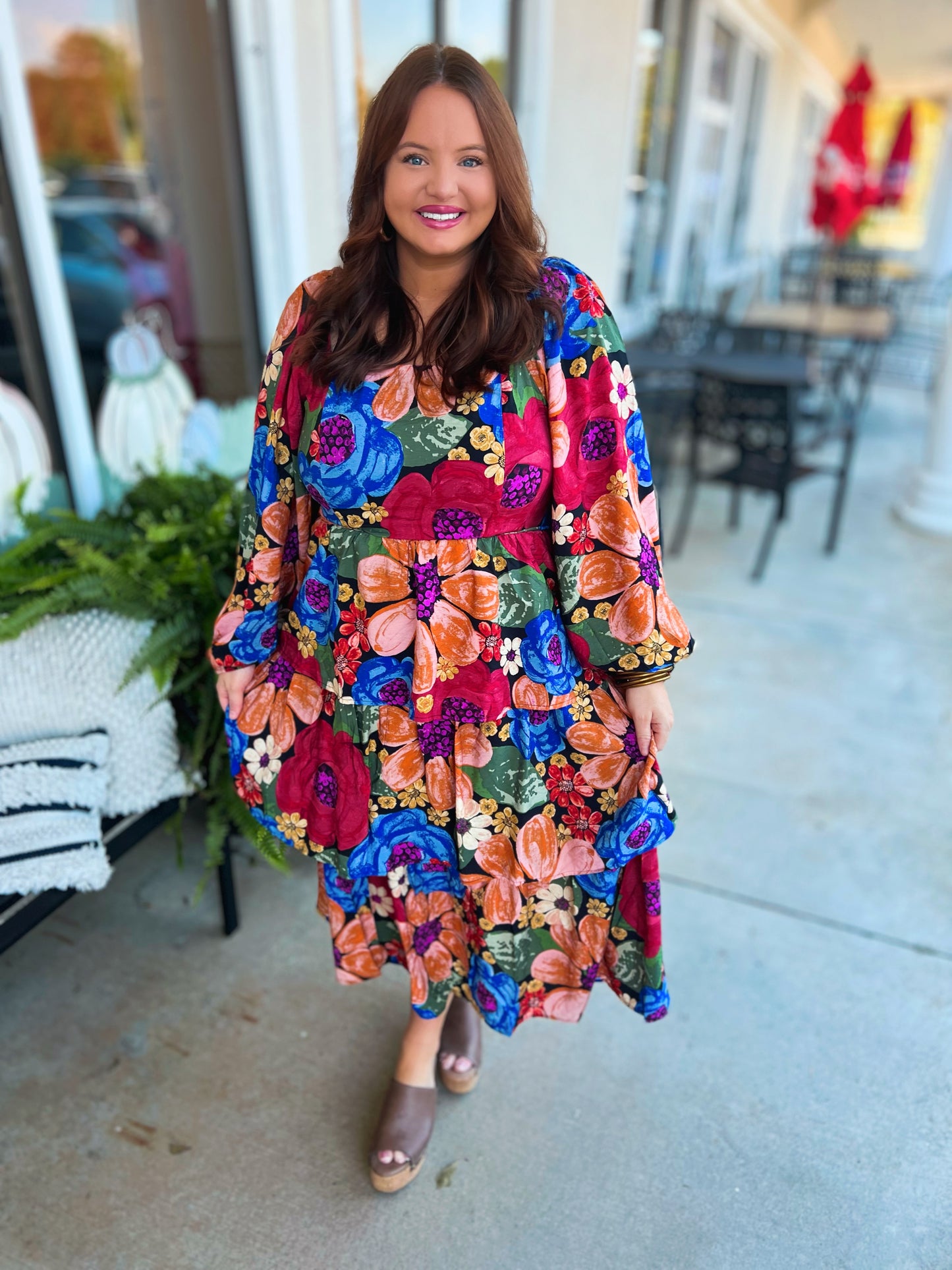 Curvy Katalina Floral Midi Dress