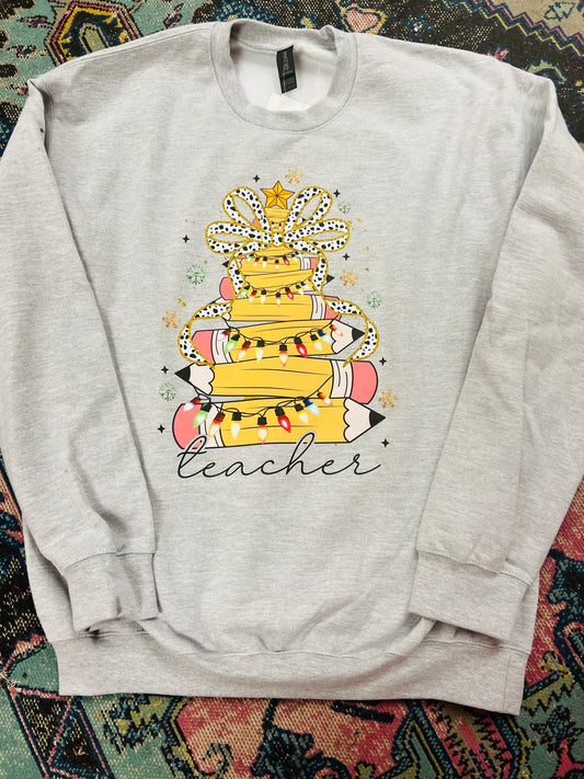 Teacher Tree Festive Holiday Sweatershirt