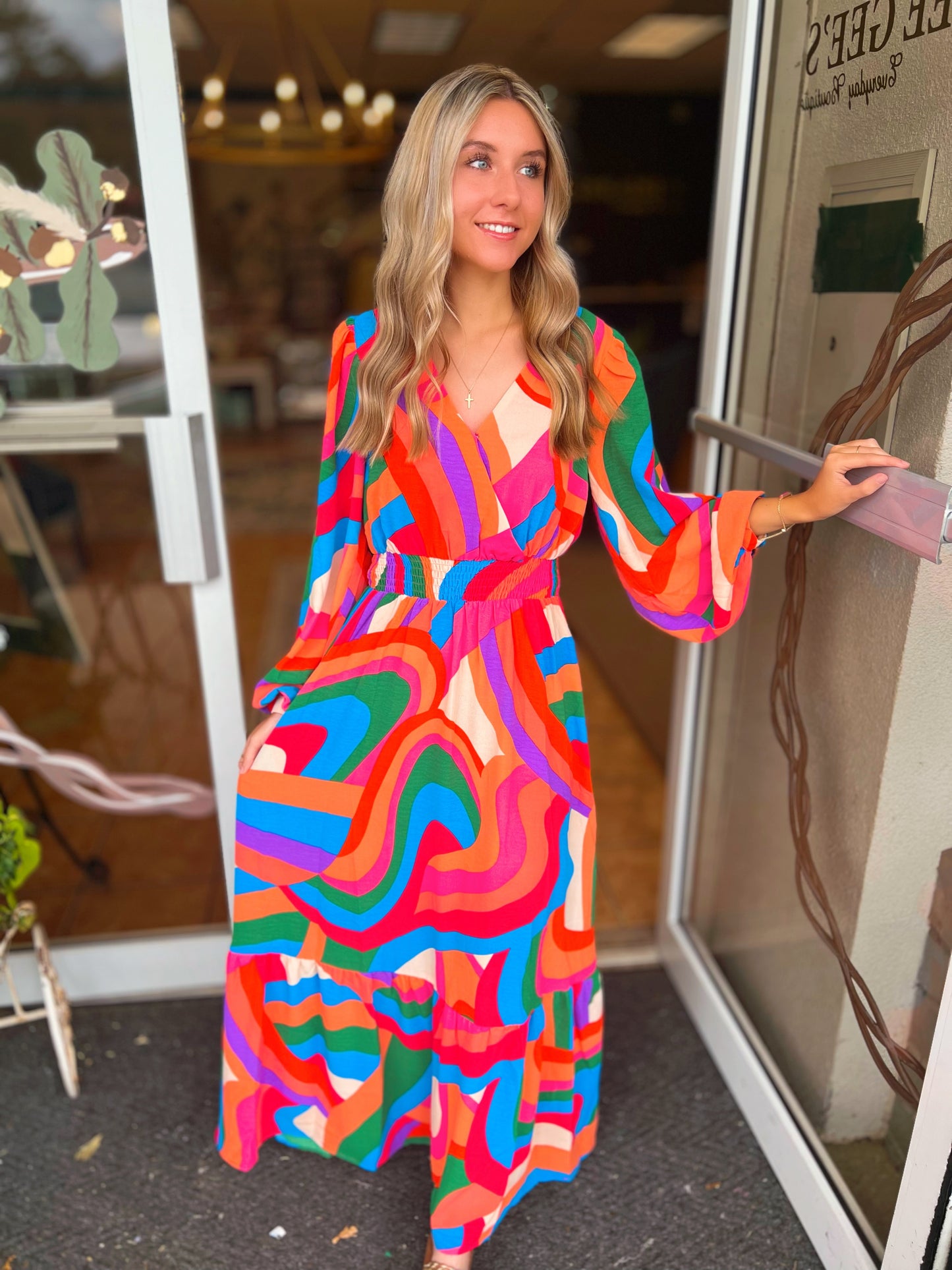 Rebecca Rainbow Smocked Waist Maxi Dress