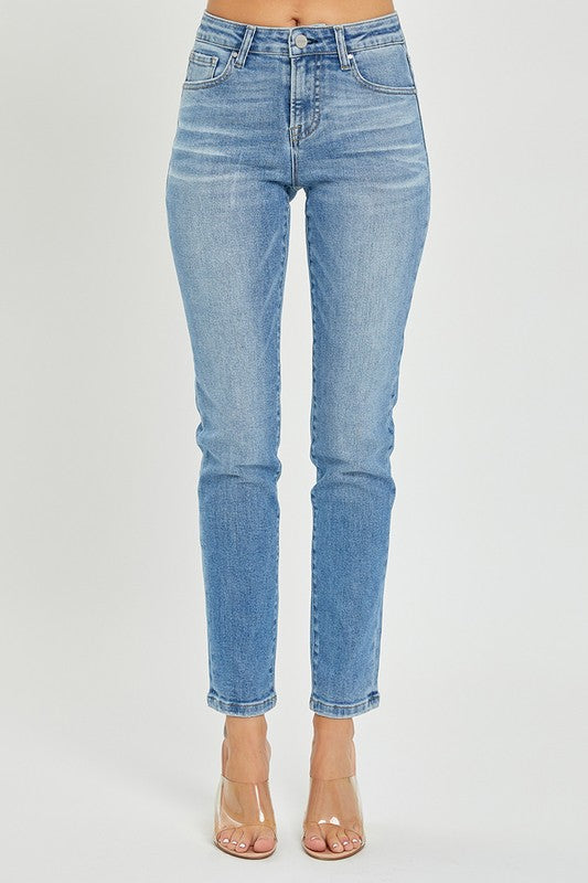 Mid Rise Relaxed Risen Skinny Jeans