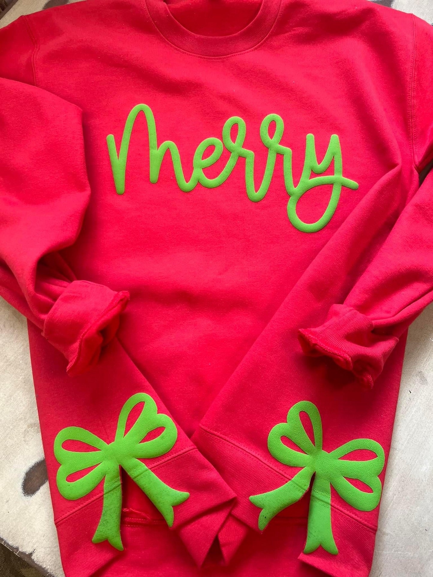 Girly Merry Bow Sweatshirts