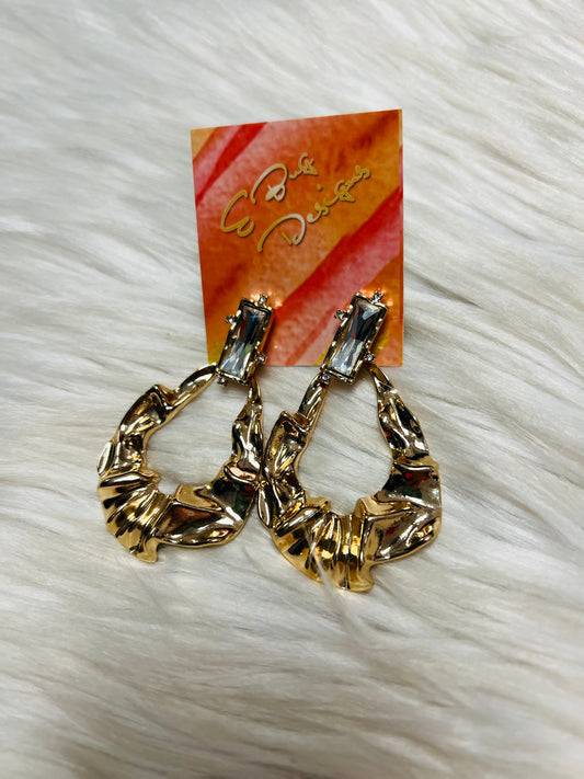 Smashed Gold Take Me To Dinner Earrings