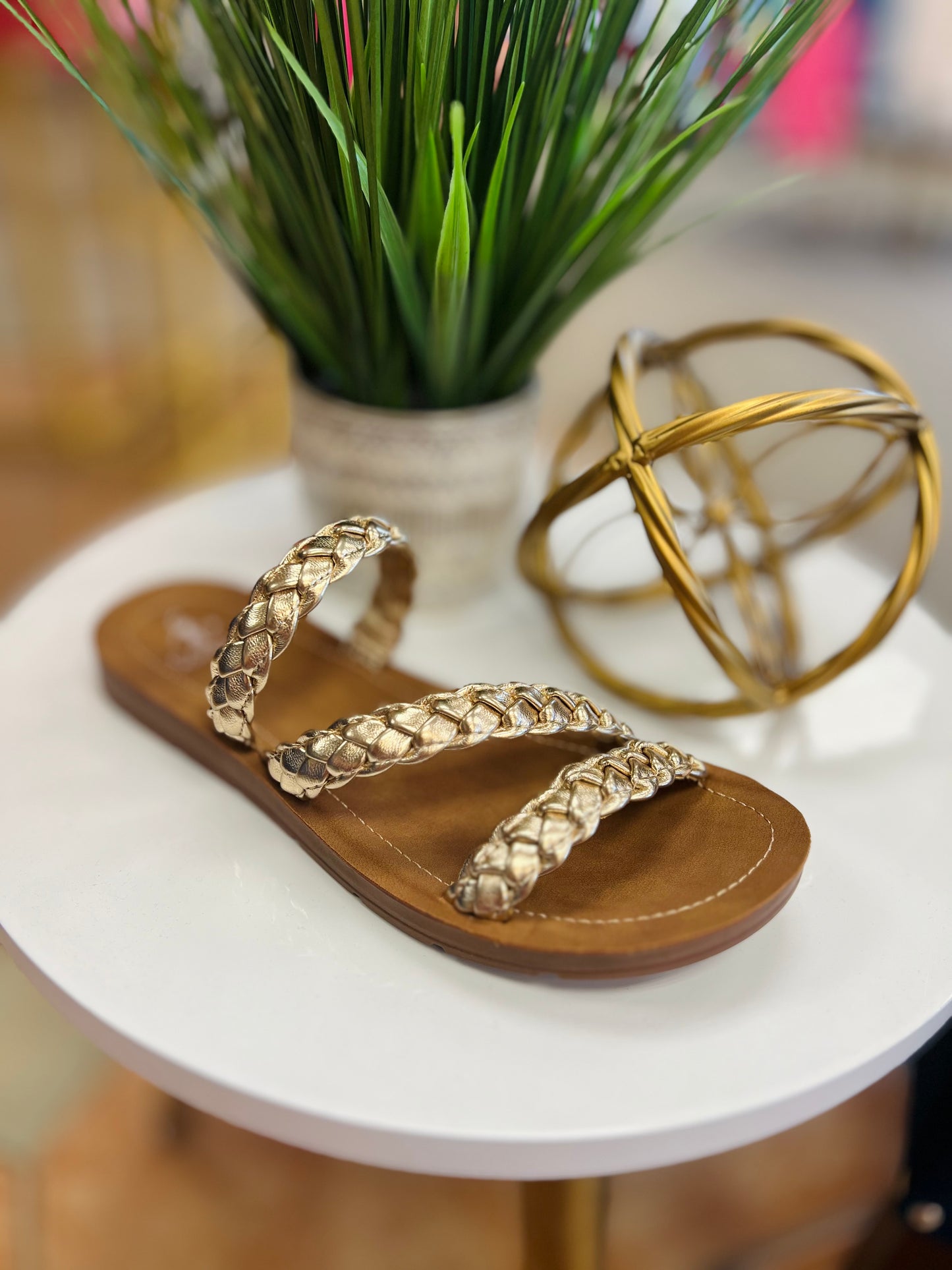 Corkys Twist And Shout Gold Sandals