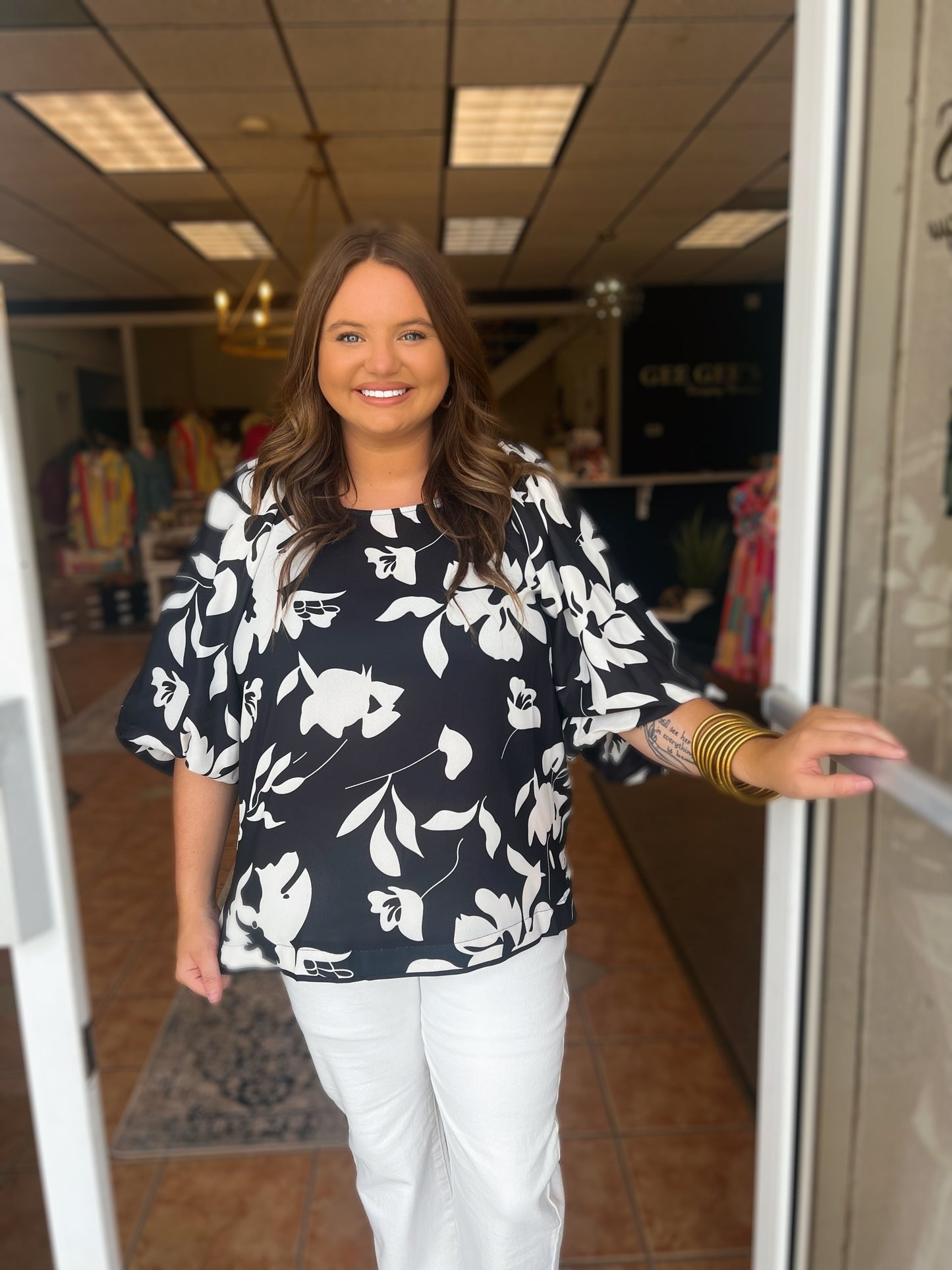 Curvy Floral Print top