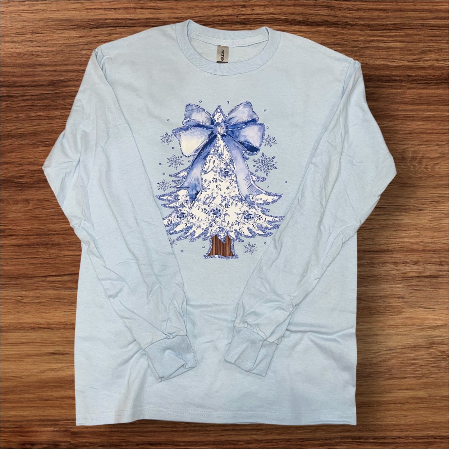 Simply You Winter Wonderland Ice Blue Long Sleeve Tshirt