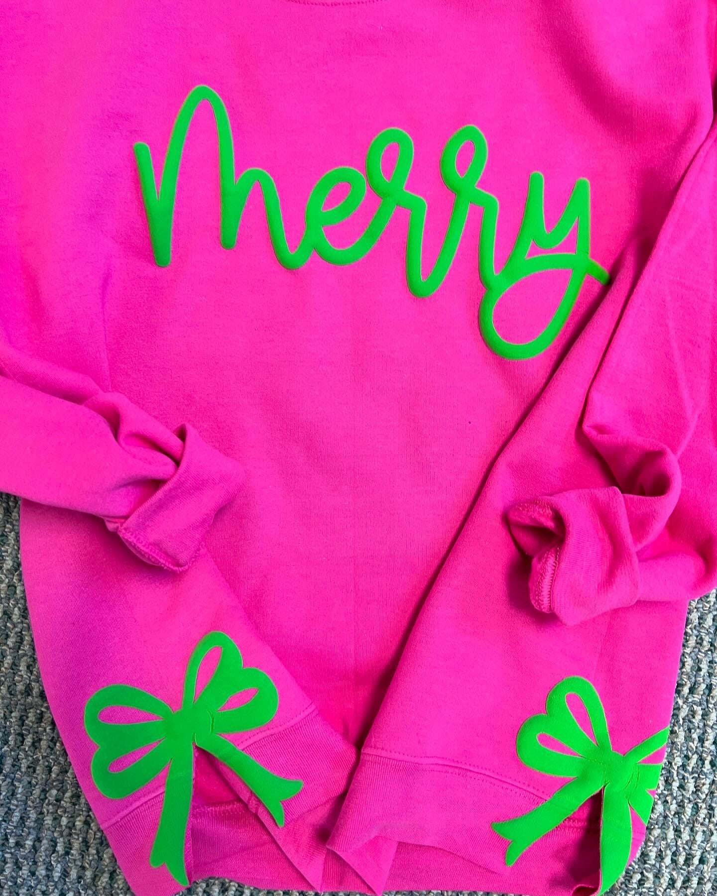 Girly Merry Bow Sweatshirts