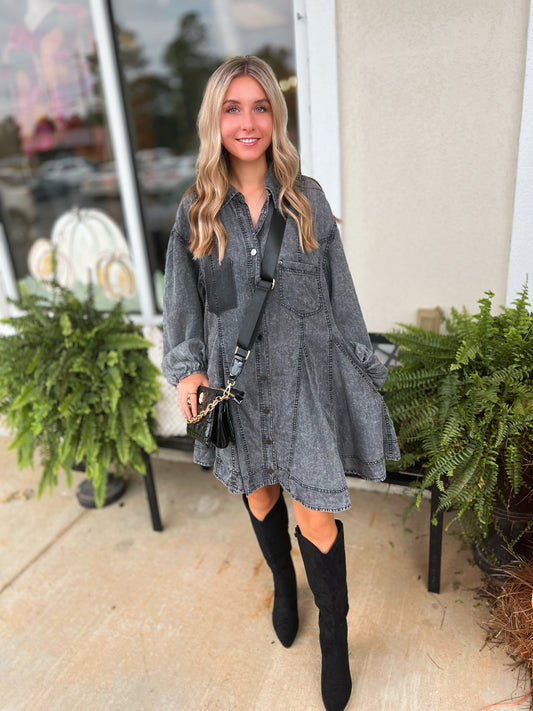 Mallory Washed Denim Dress