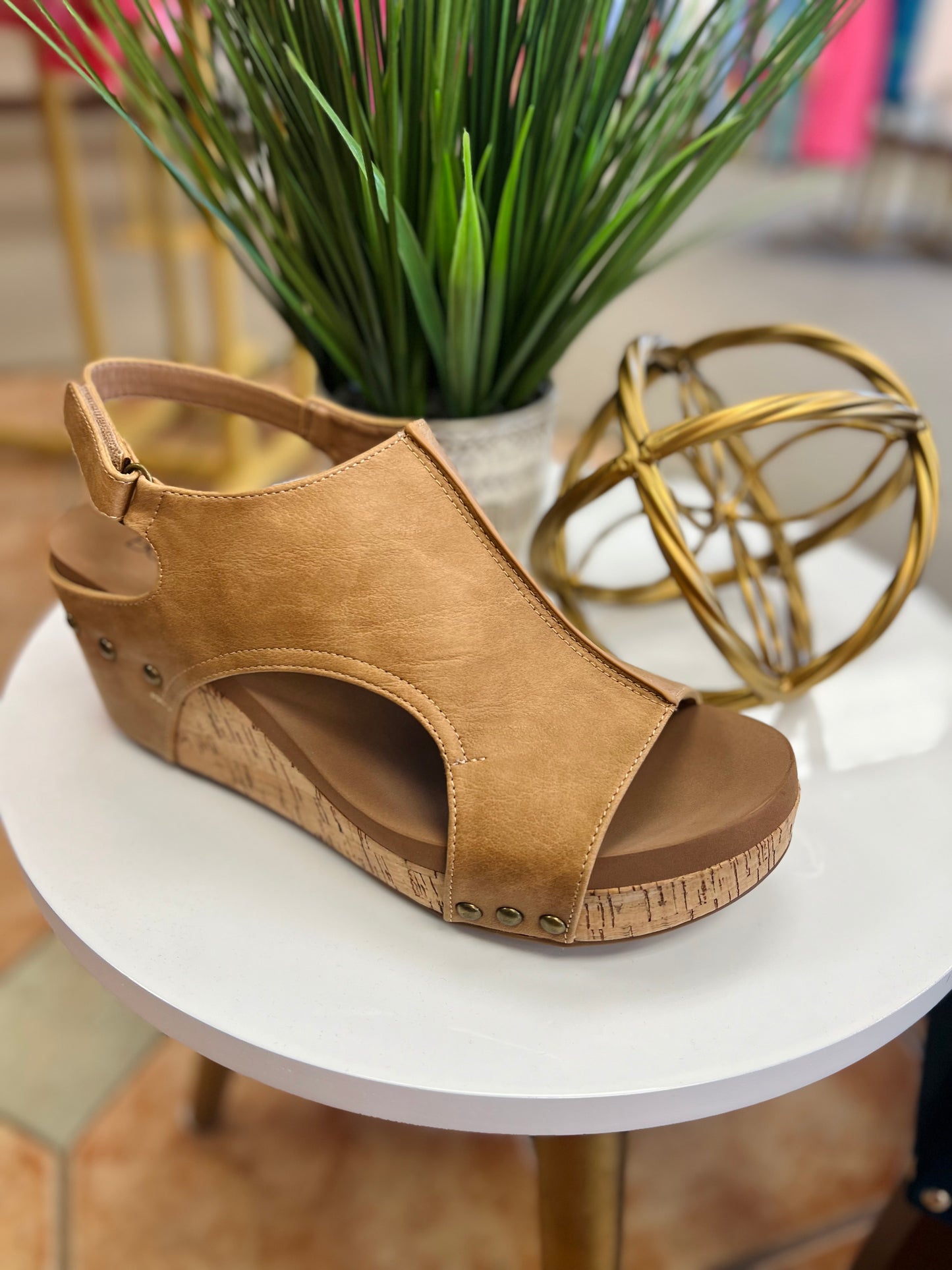 Corkys Carley Caramel Smooth Wedges