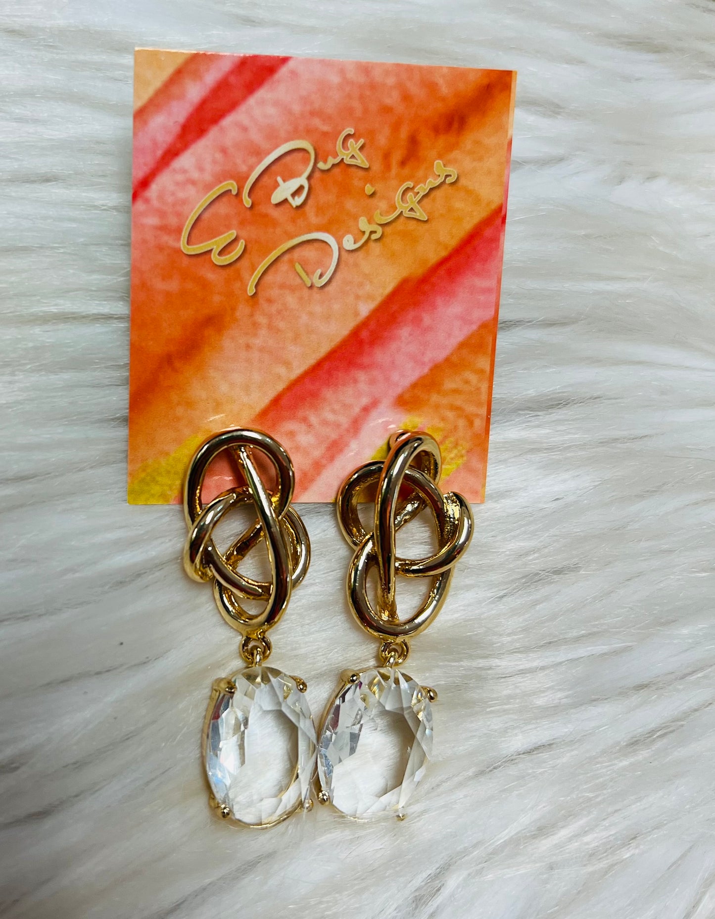 Crystal Twist Drop Earrings