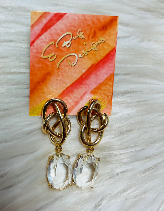 Crystal Twist Drop Earrings