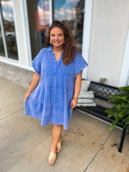 Curvy Giddy In Gauze Mini Dress