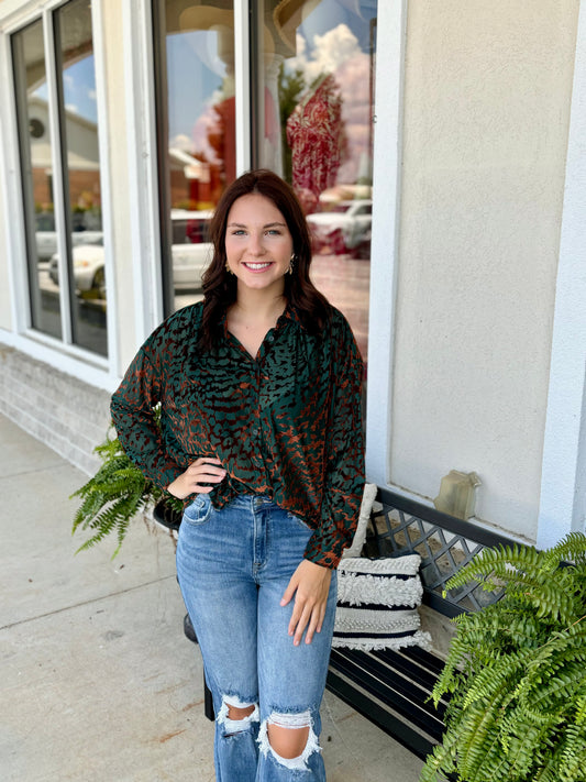 Victoria Velvet Leopard Top