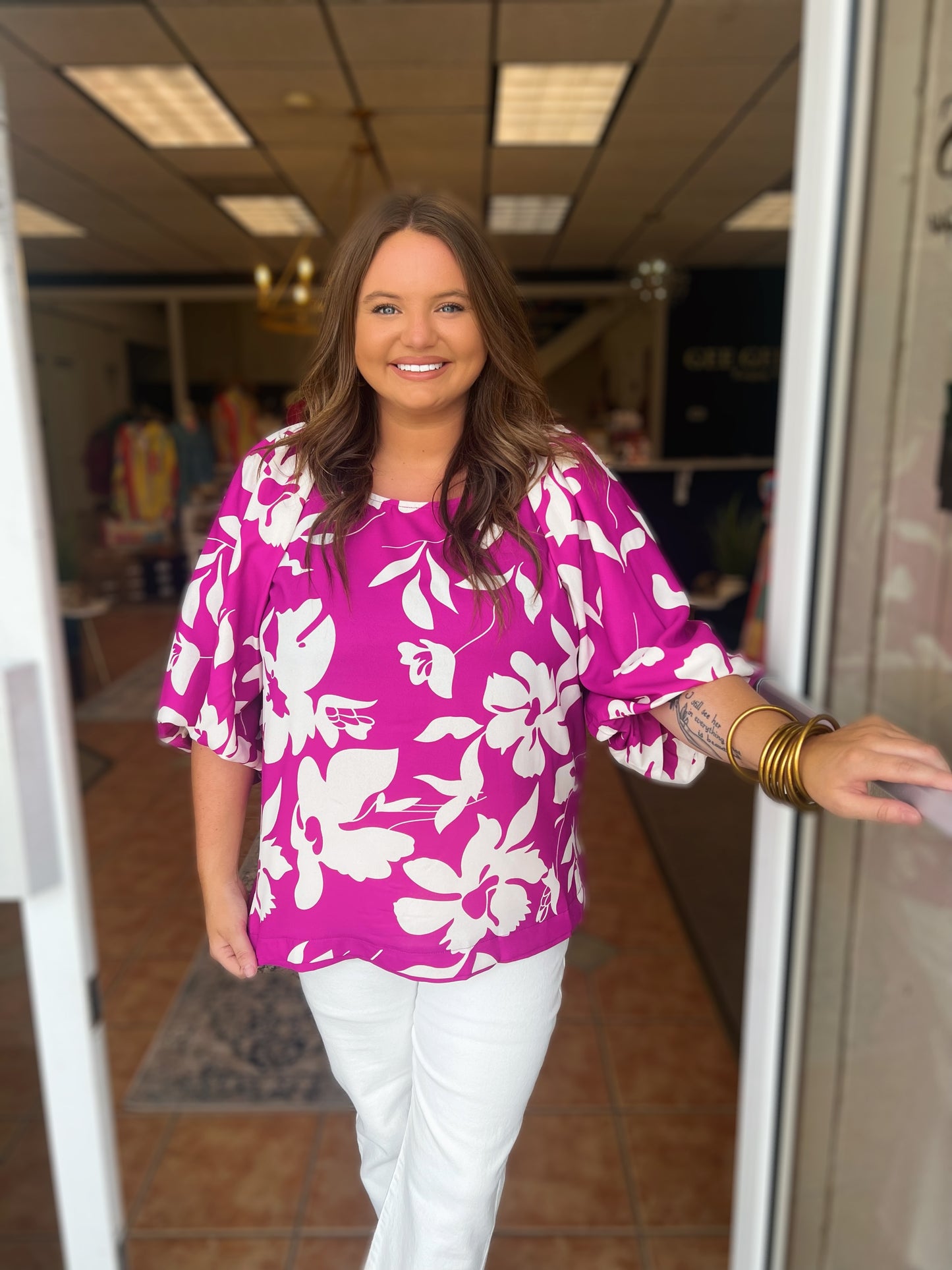 Curvy Floral Print top