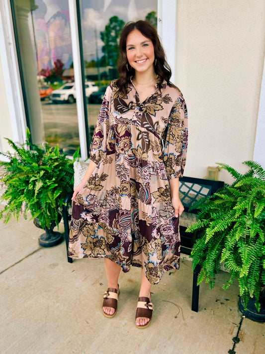 Passion In Paisley Midi Dress