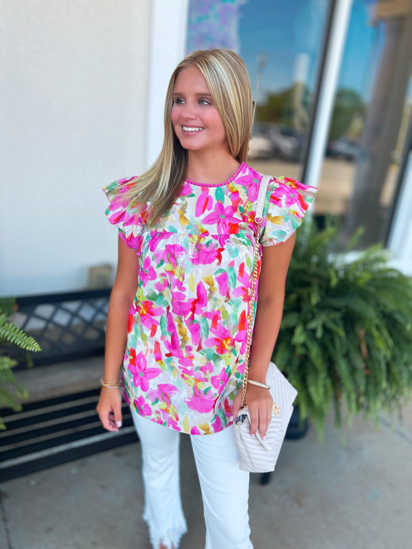 Heidi Mixed Print Color Pop Top