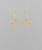 Dainty Heart Charm Earrings