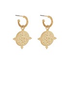 Gold Detailed Coin Earrings