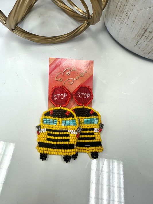 School Bus Dangle Earrings