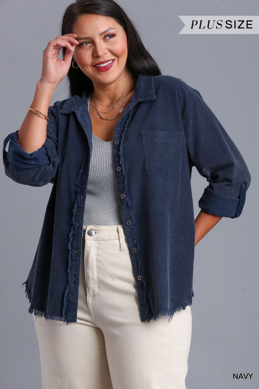 Curvy Button Down Bombshell Jacket