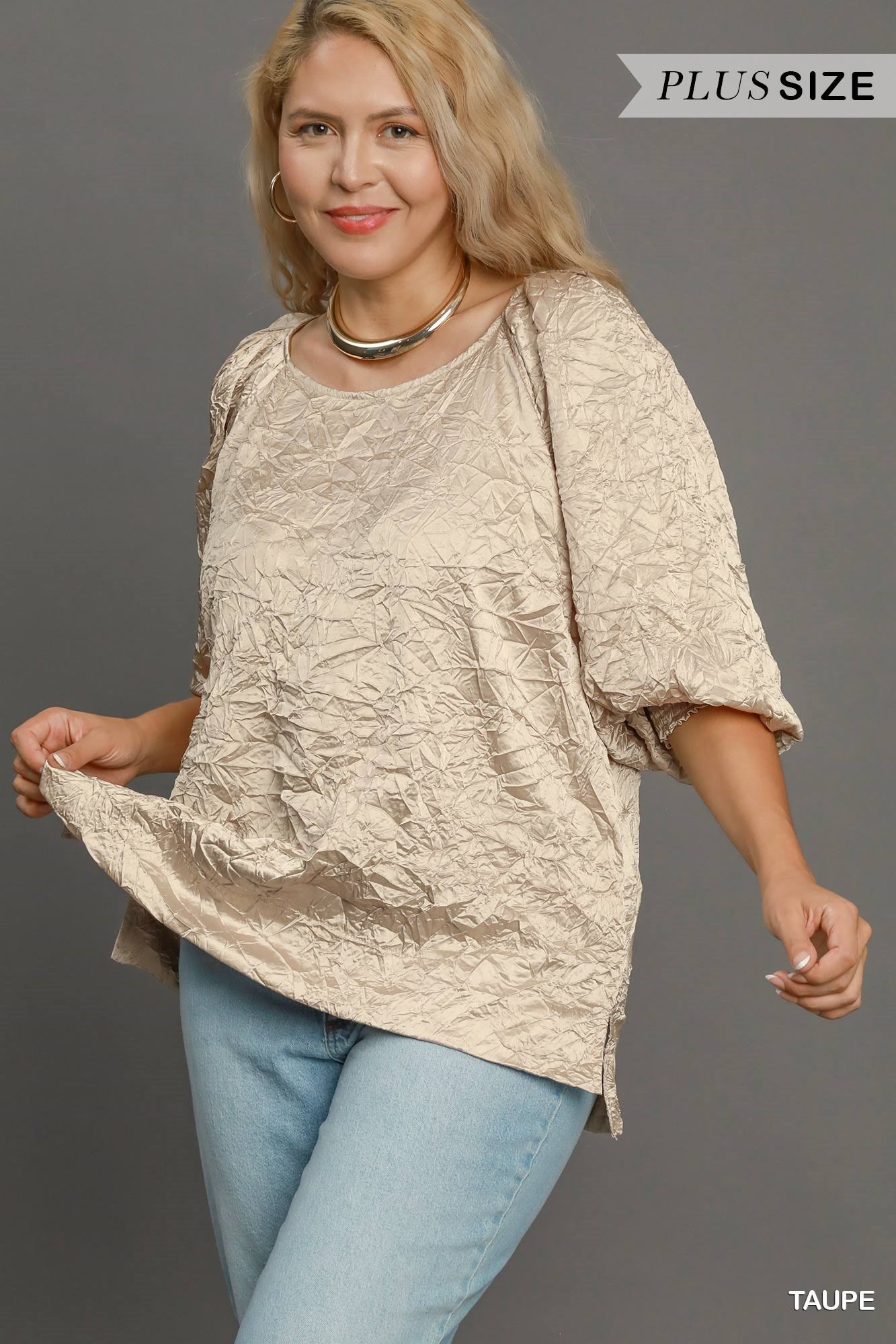 Curvy Cammie Crinkle Cut Dolman Top