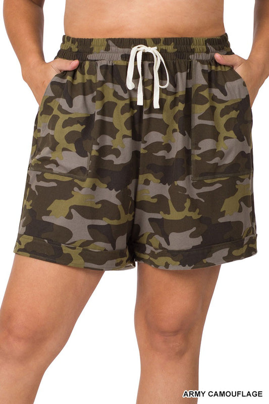 Curvy Camo Shorts