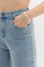 Pretty In Pearls Denim Barrel Jeans