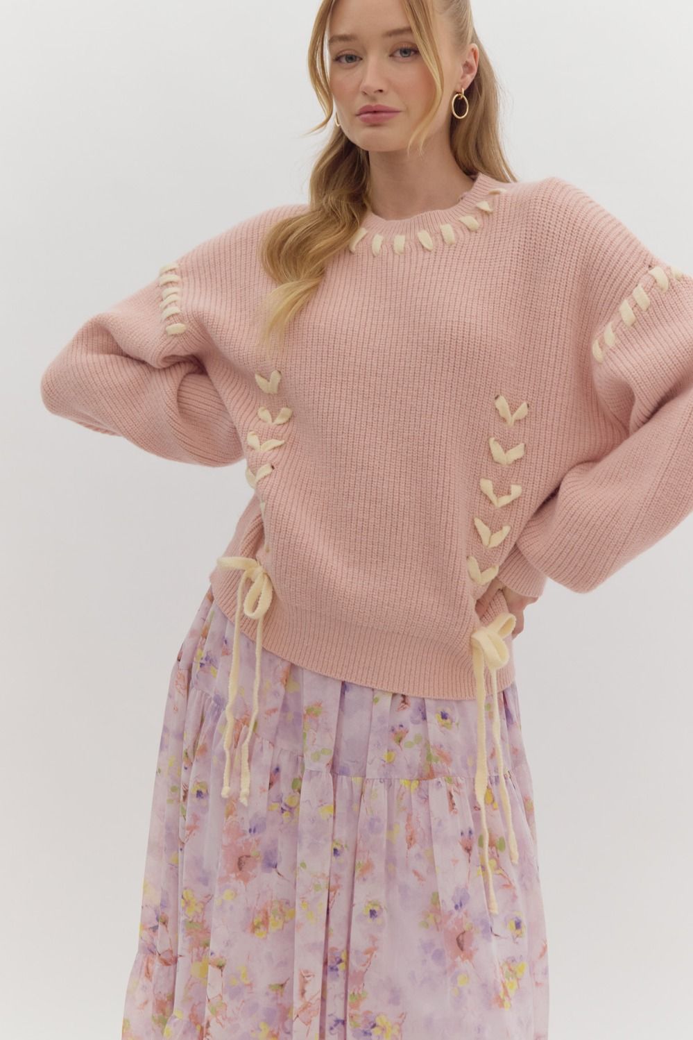 Riley Ribbon Detailed Sweater Top