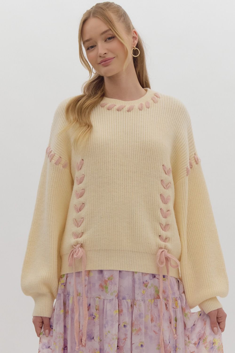 Riley Ribbon Detailed Sweater Top